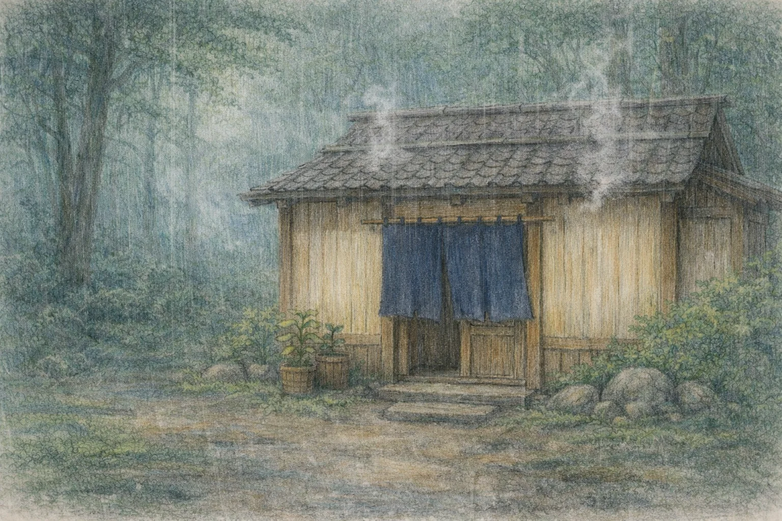 雨の店先 第